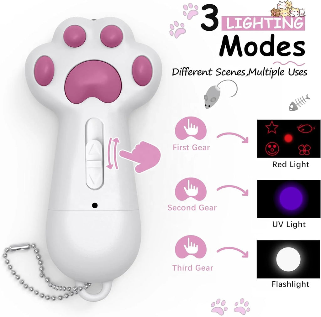 Cat Claws Laser for Cats Interactive Pet Toys 7 in 1 Laser Patterns USB Rechargeable Cat Dog Teaser Toy for Chasing and Exercise