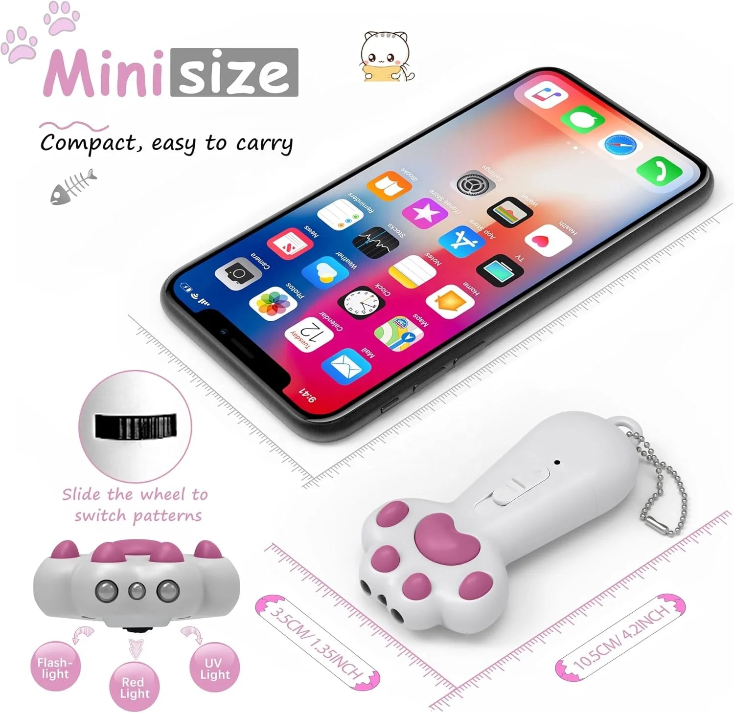 Cat Claws Laser for Cats Interactive Pet Toys 7 in 1 Laser Patterns USB Rechargeable Cat Dog Teaser Toy for Chasing and Exercise
