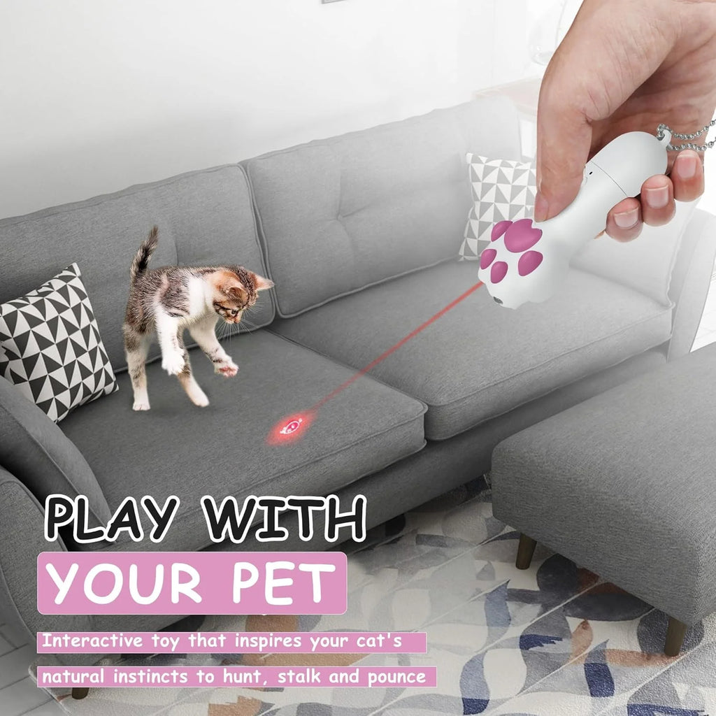 Cat Claws Laser for Cats Interactive Pet Toys 7 in 1 Laser Patterns USB Rechargeable Cat Dog Teaser Toy for Chasing and Exercise